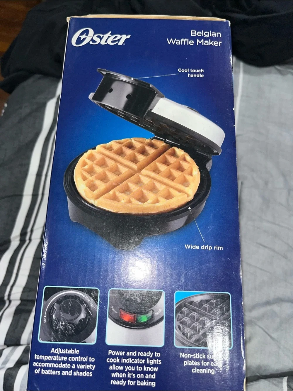 Oster Belgian Waffle Maker in Silver and Black